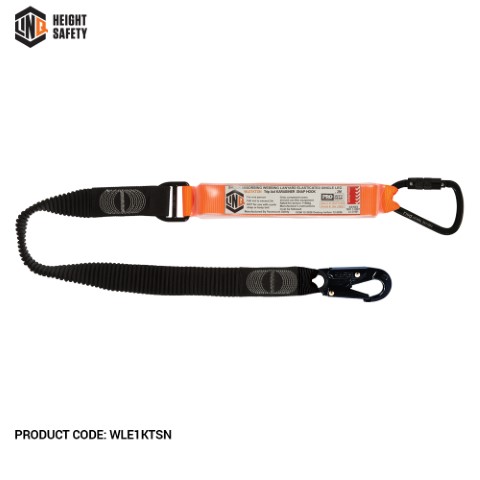 LINQ WEBBING LANYARD ELASTIC SNG LEG 1 X T.A KARABINER 1X SNAP HOOK